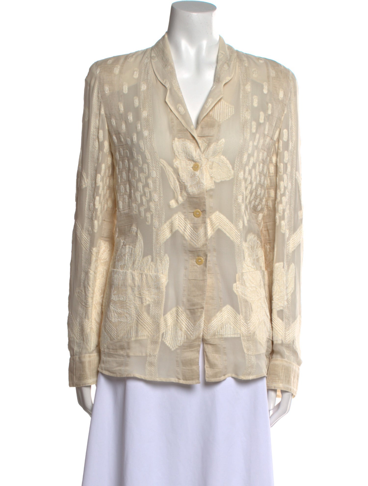 Giorgio Armani Printed V-Neck Blouse