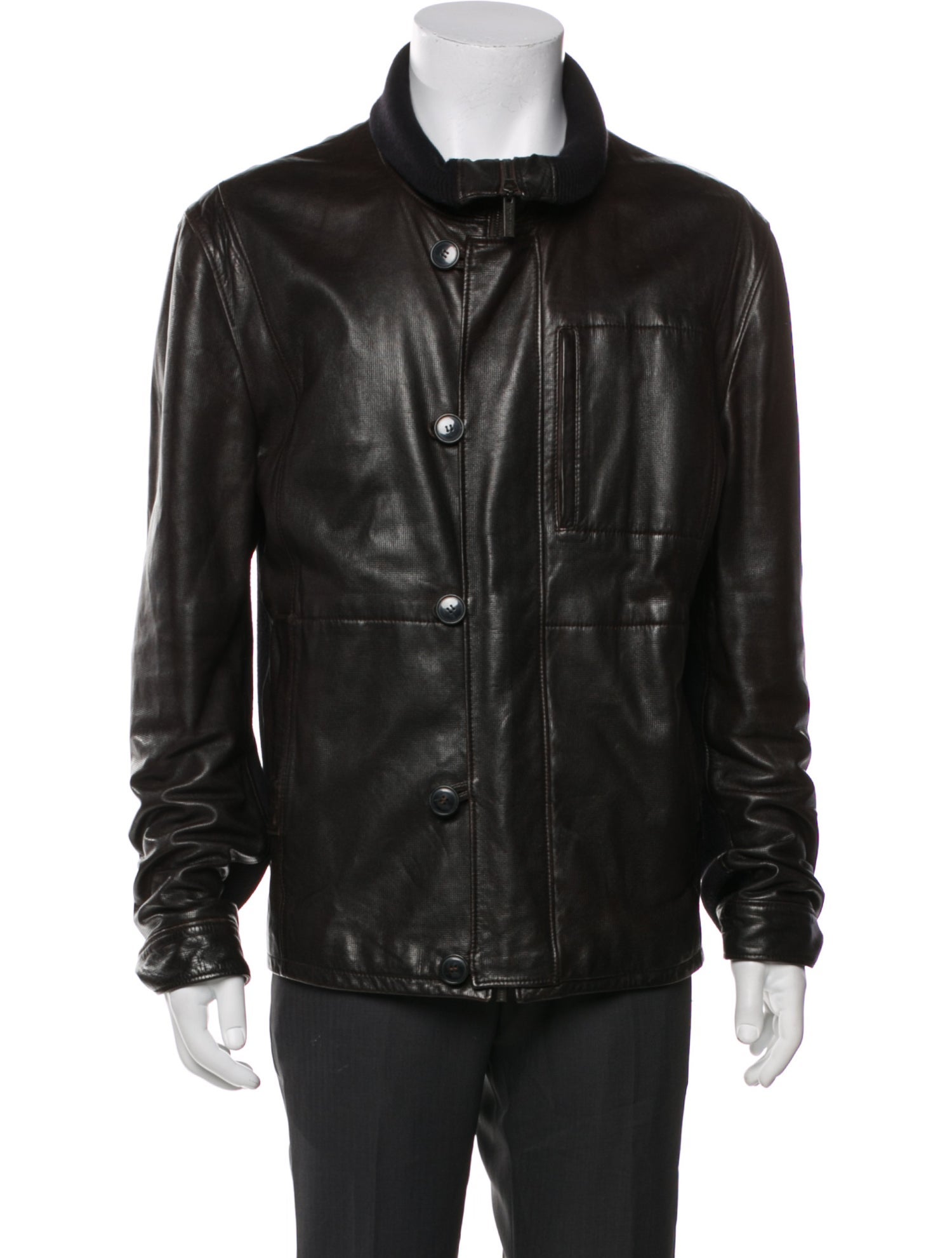 Giorgio Armani Leather Moto Jacket