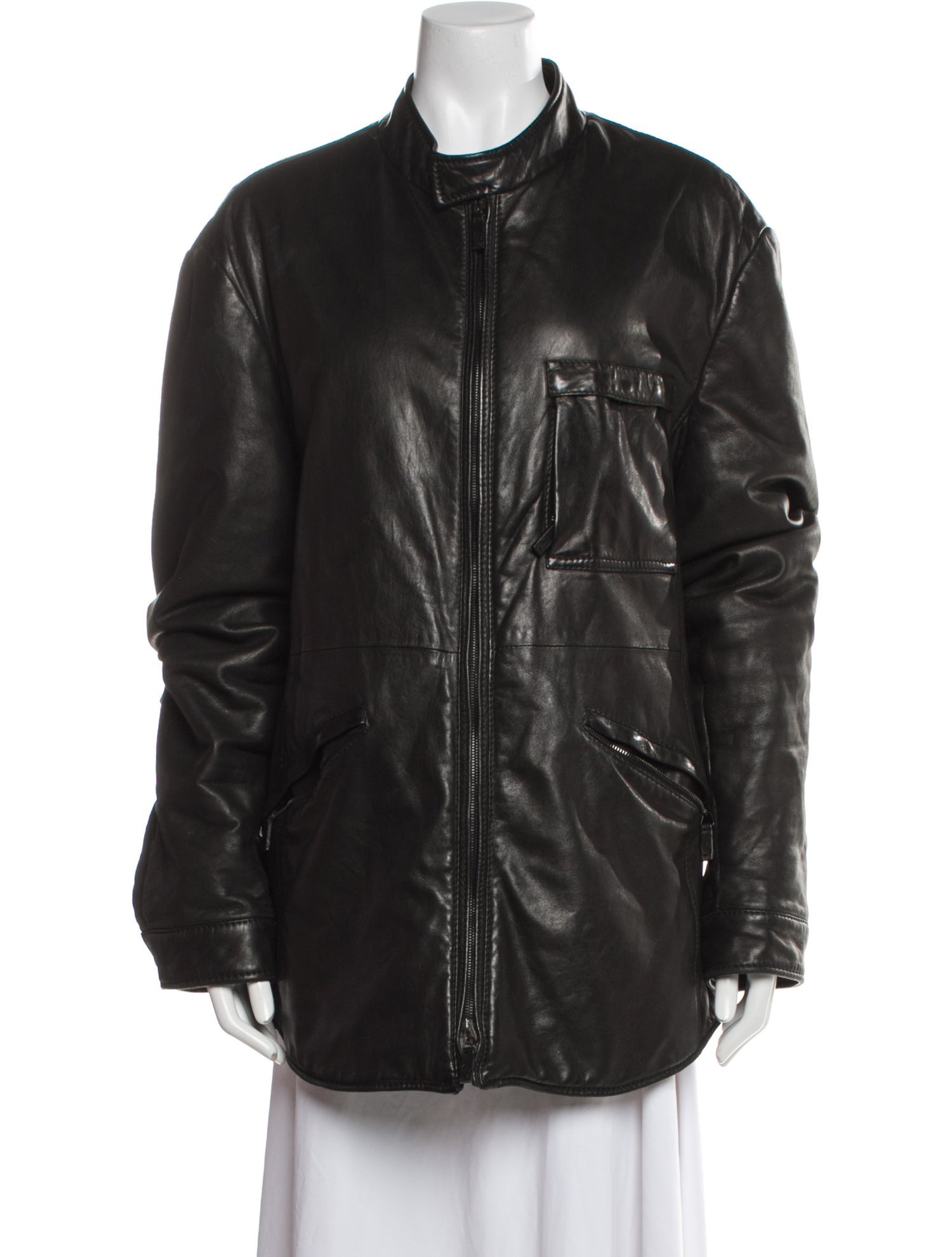 Giorgio Armani Lamb Leather Moto Jacket