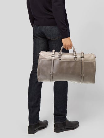 Giorgio Armani Leather Weekender Bag