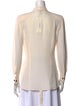 Giorgio Armani Silk Mock Neck Button-Up Top