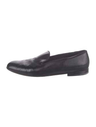 Giorgio Armani Embossed Leather Loafers