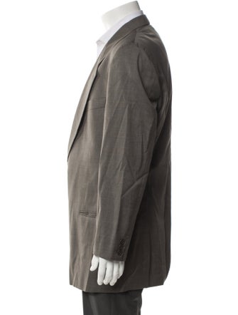 Giorgio Armani Virgin Wool Plaid Print Blazer