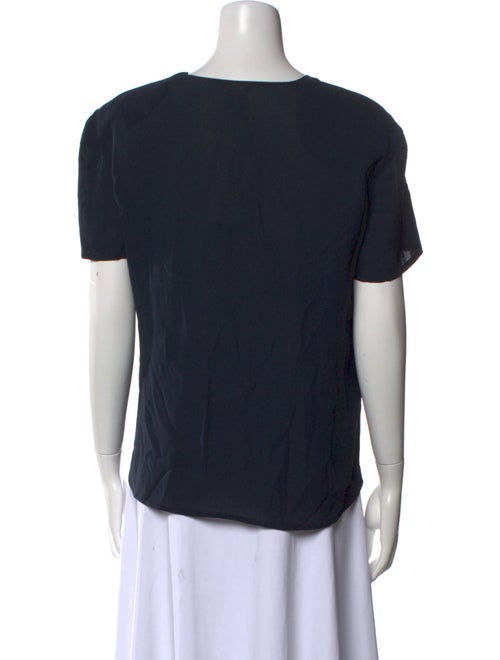 Giorgio Armani Silk V-Neck Button-Up Top