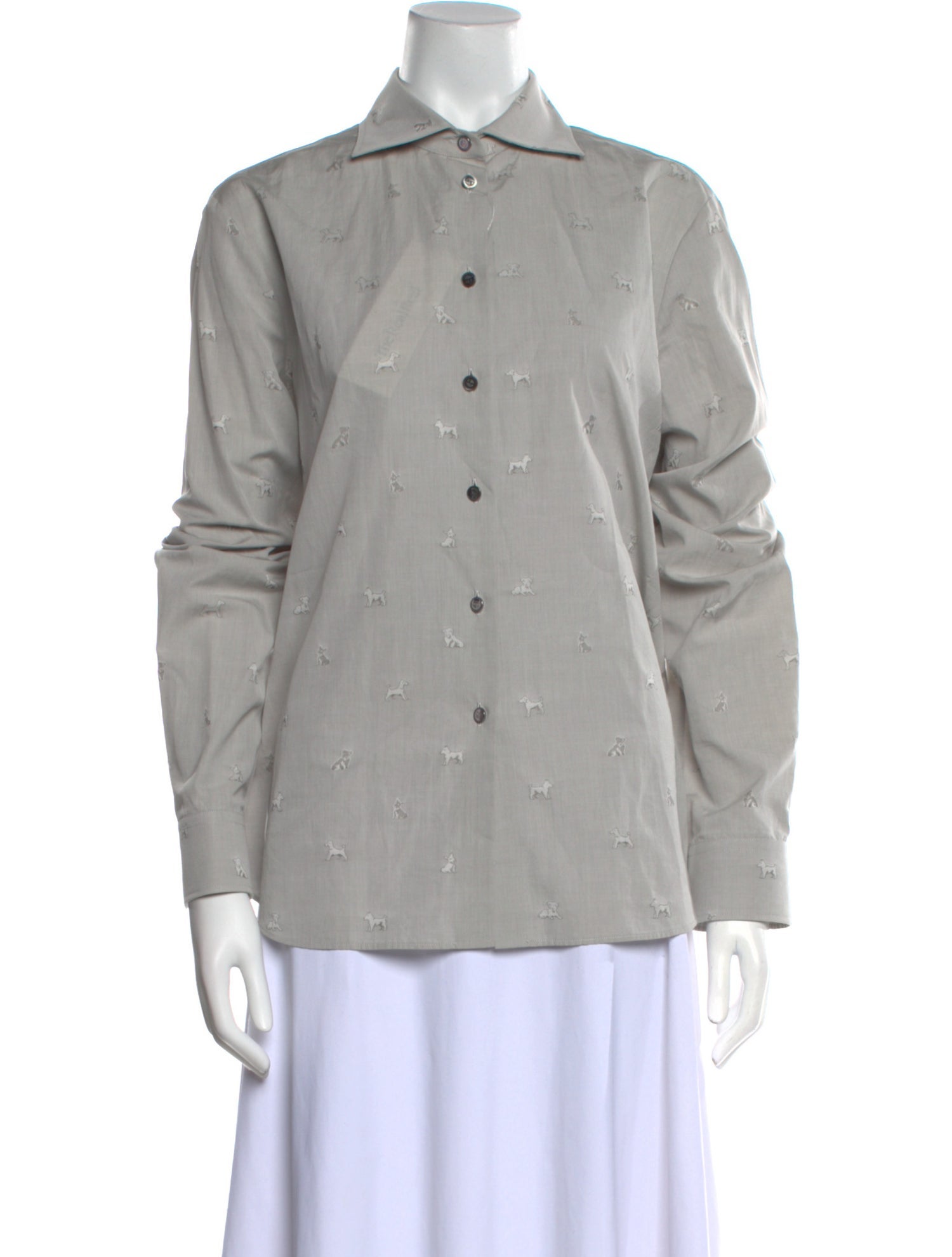 Giorgio Armani Long Sleeve Button-Up Top