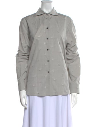 Giorgio Armani Long Sleeve Button-Up Top