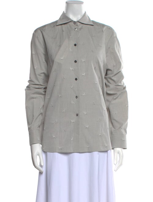 Giorgio Armani Long Sleeve Button-Up Top