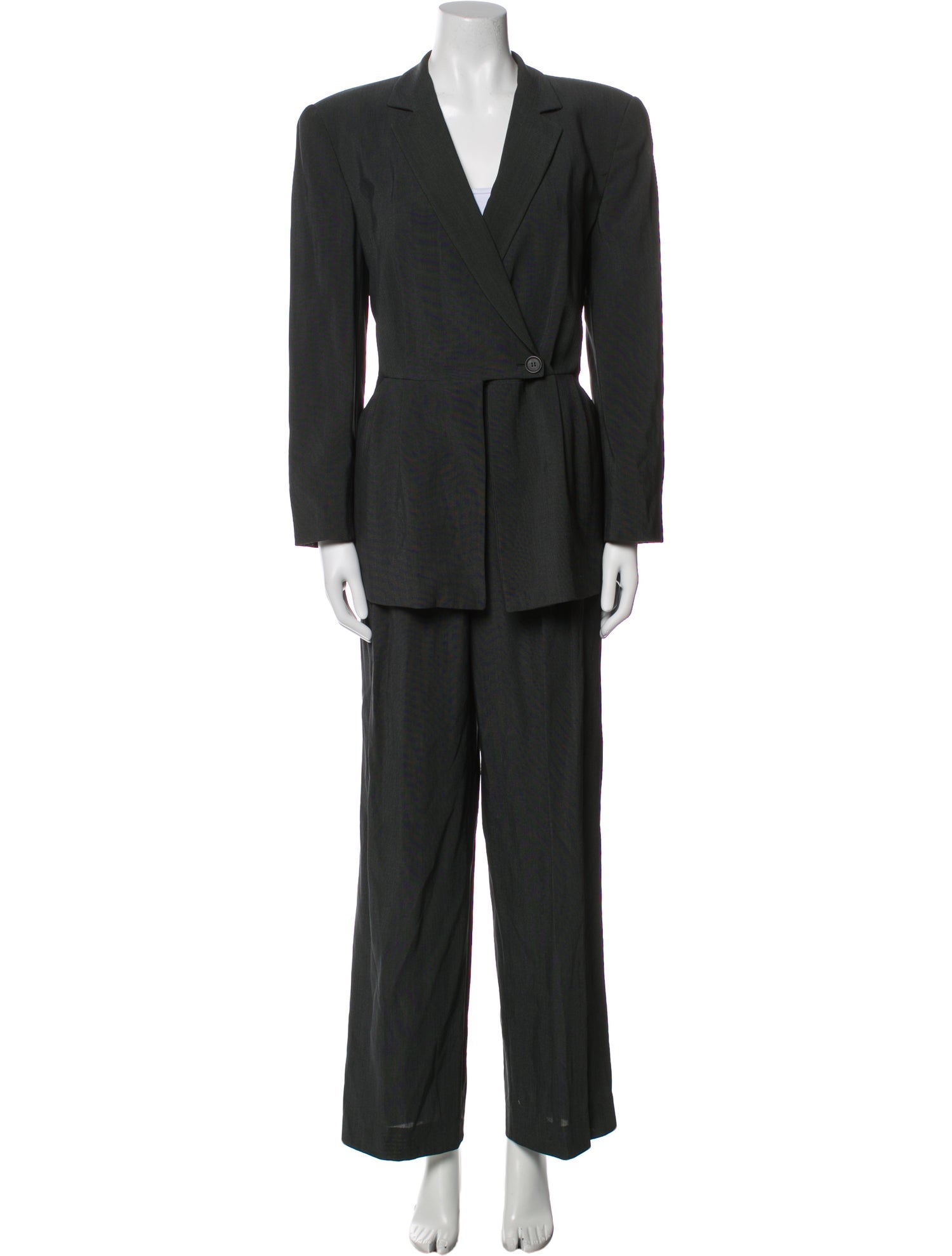 Giorgio Armani Wool Pleated Accents Pantsuit