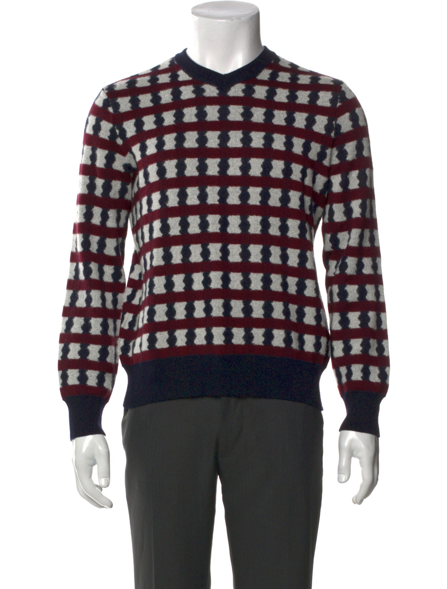 Giorgio Armani Virgin Wool Plaid Print Pullover