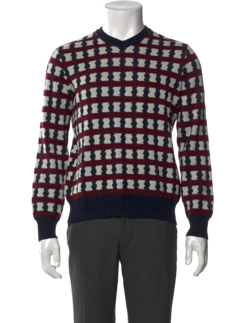 Giorgio Armani Virgin Wool Plaid Print Pullover