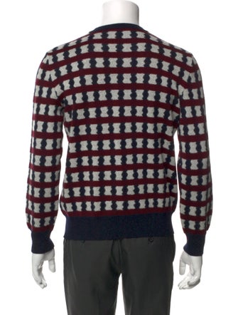 Giorgio Armani Virgin Wool Plaid Print Pullover