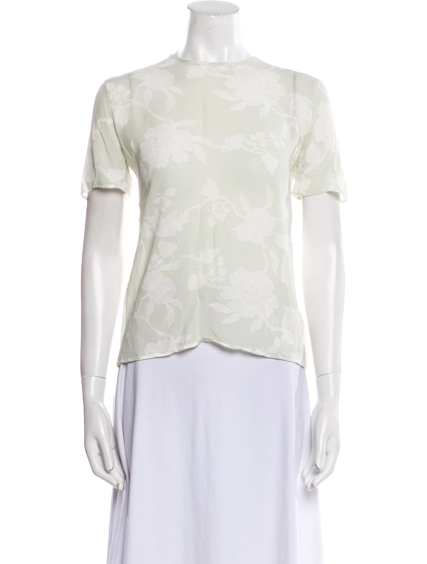 Giorgio Armani Floral Print Crew Neck T-Shirt