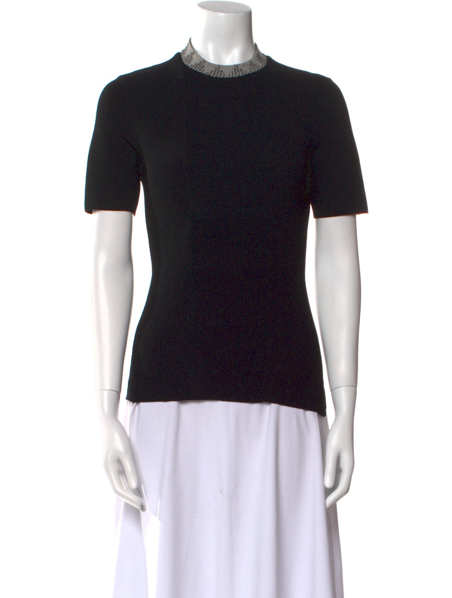 Giorgio Armani Mock Neck Short Sleeve Top