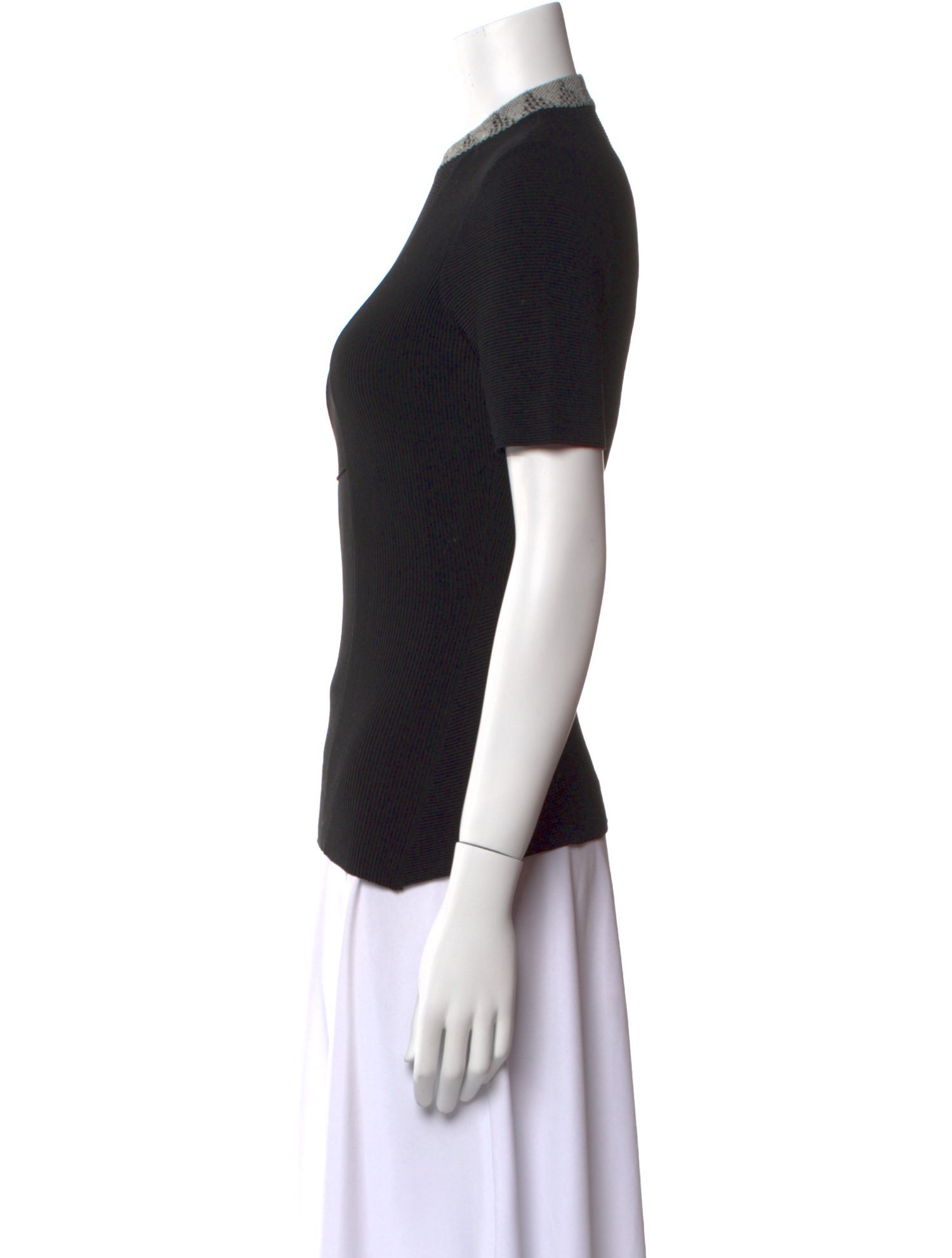 Giorgio Armani Mock Neck Short Sleeve Top