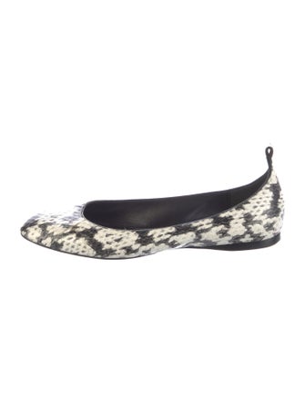 Giorgio Armani Embossed Leather Animal Print Ballet Flats