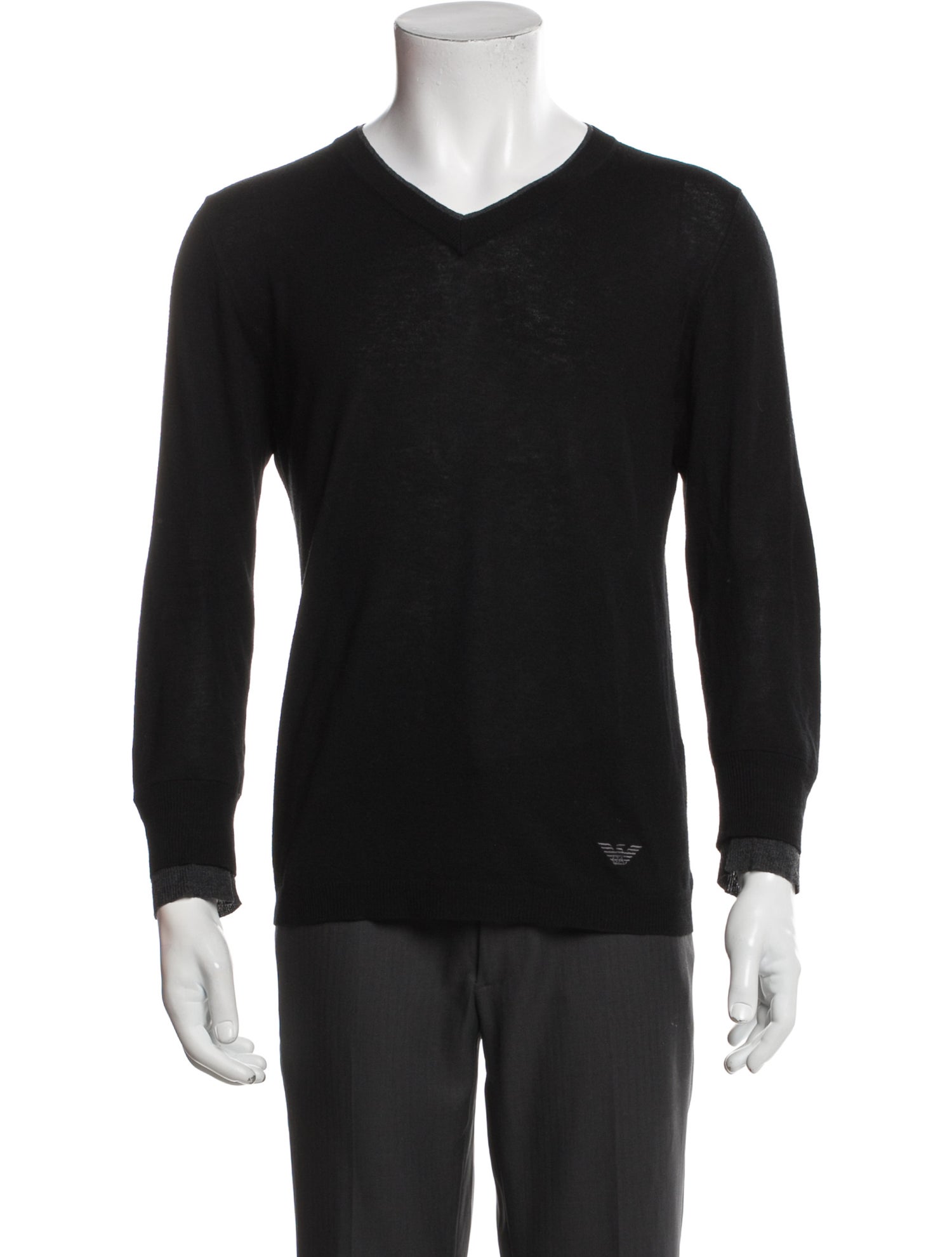 Giorgio Armani V-Neck Long Sleeve Pullover