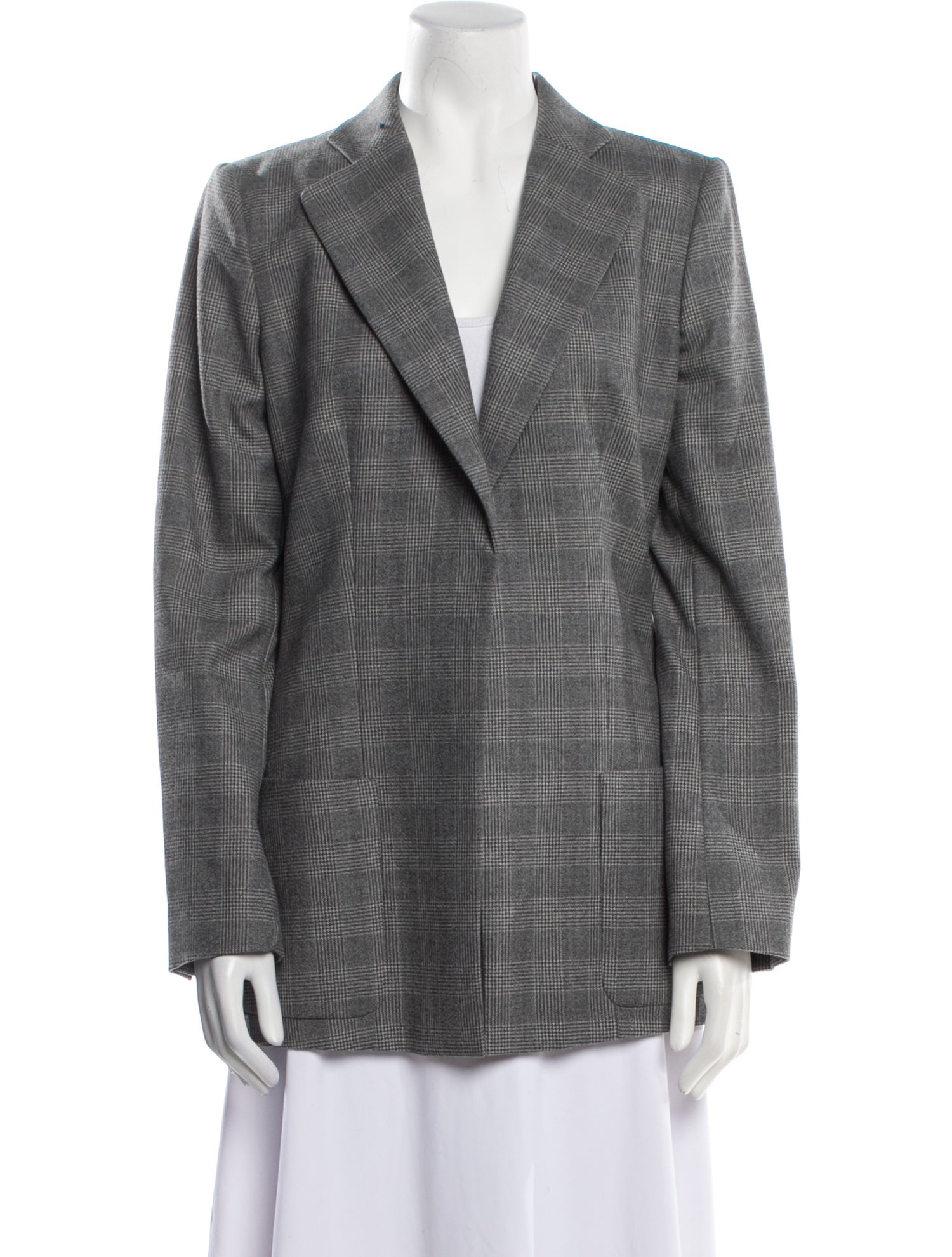 Giorgio Armani Virgin Wool Plaid Print Blazer w/ Tags