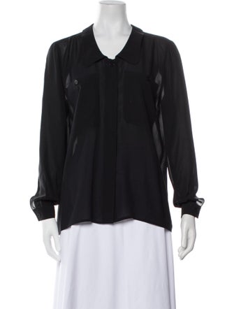 Giorgio Armani V-Neck Long Sleeve Blouse