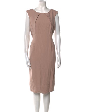 Giorgio Armani Scoop Neck Midi Length Dress