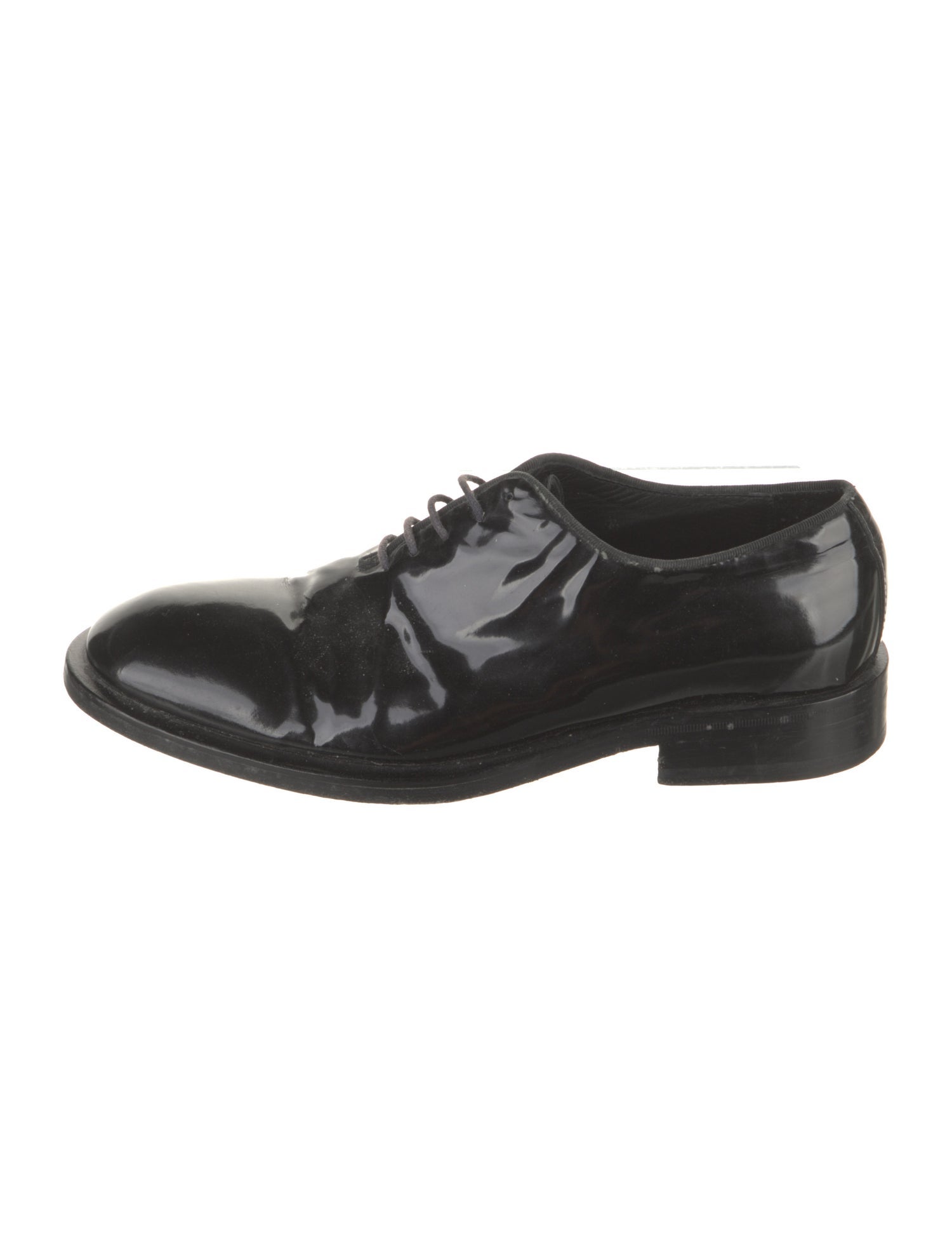 Giorgio Armani Patent Leather Grosgrain Trim Oxfords