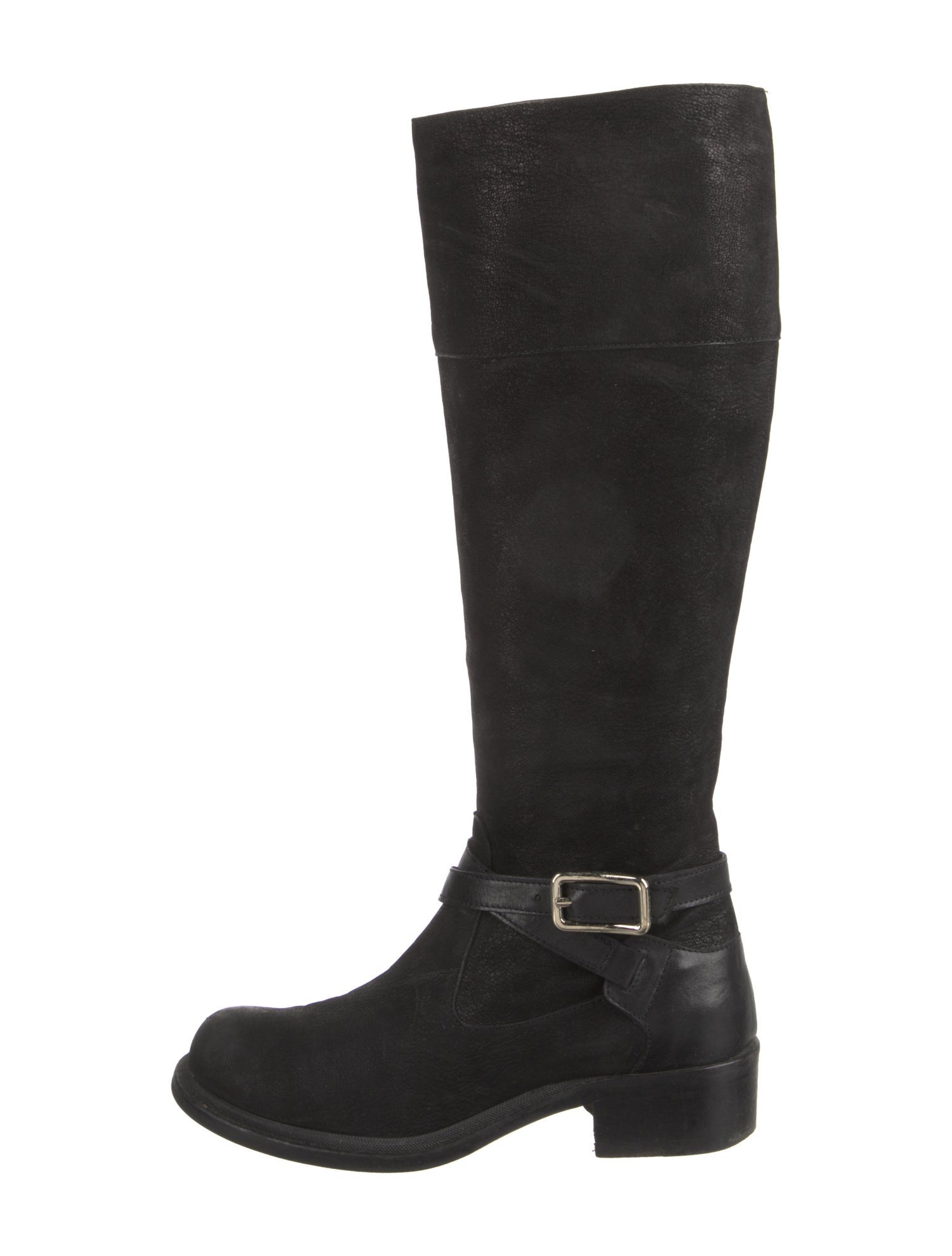 Giorgio Armani Suede Leather Trim Embellishment Riding Boots
