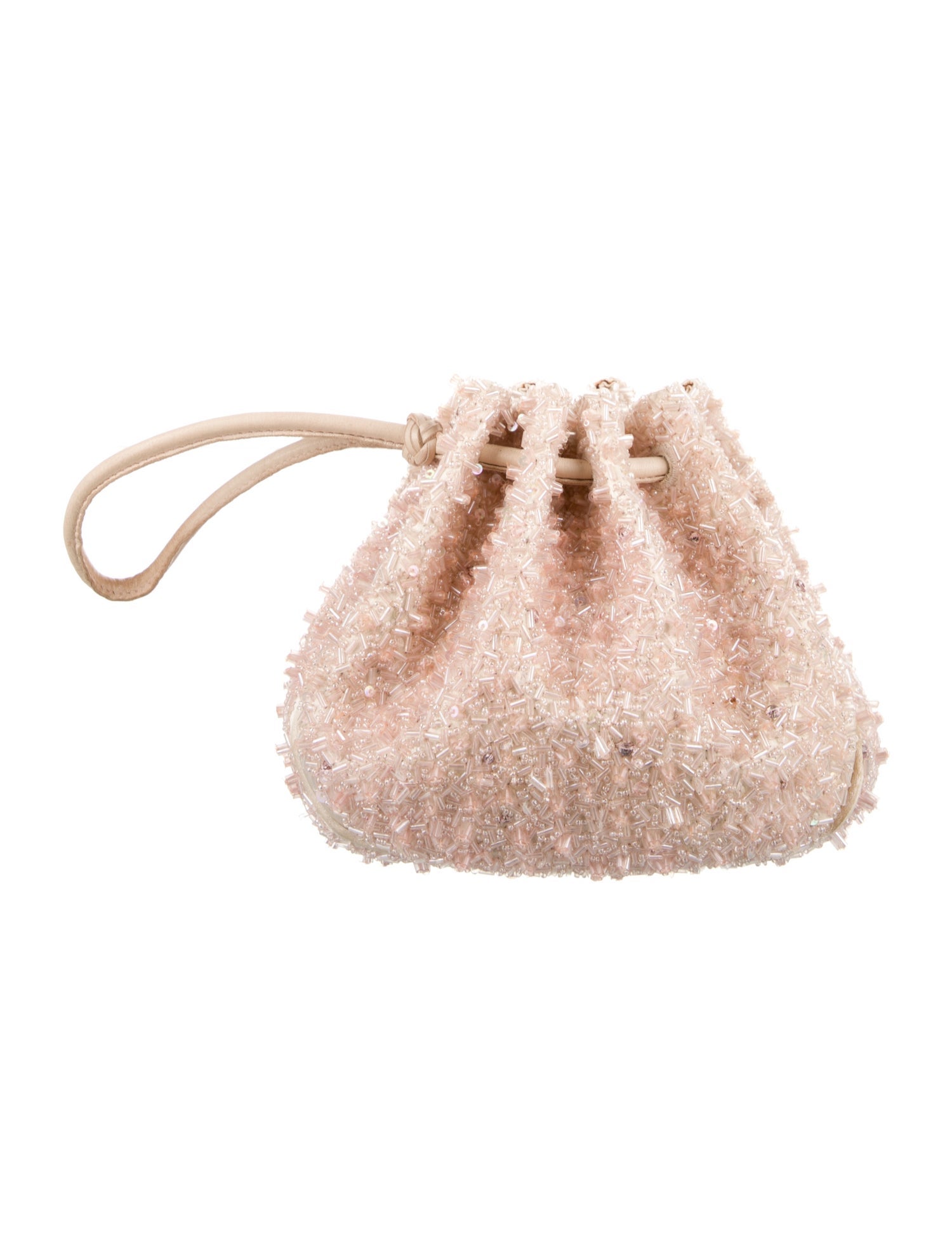 Giorgio Armani Pink silk Giorgio Armani cosmetic bad with beaded embellishment throughout