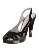 Giorgio Armani Suede Animal Print Slingback Pumps