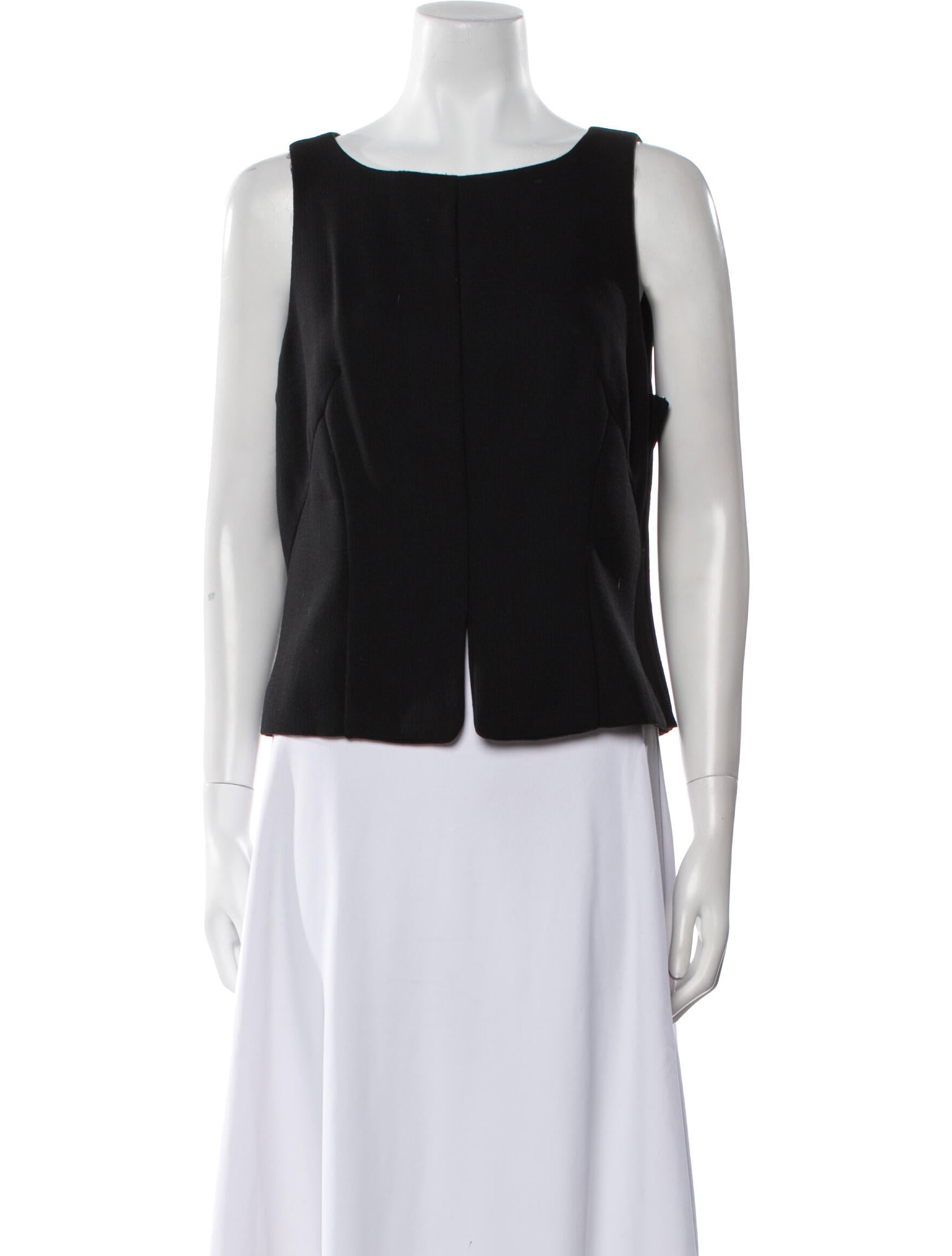 Giorgio Armani Virgin Wool Scoop Neck Crop Top