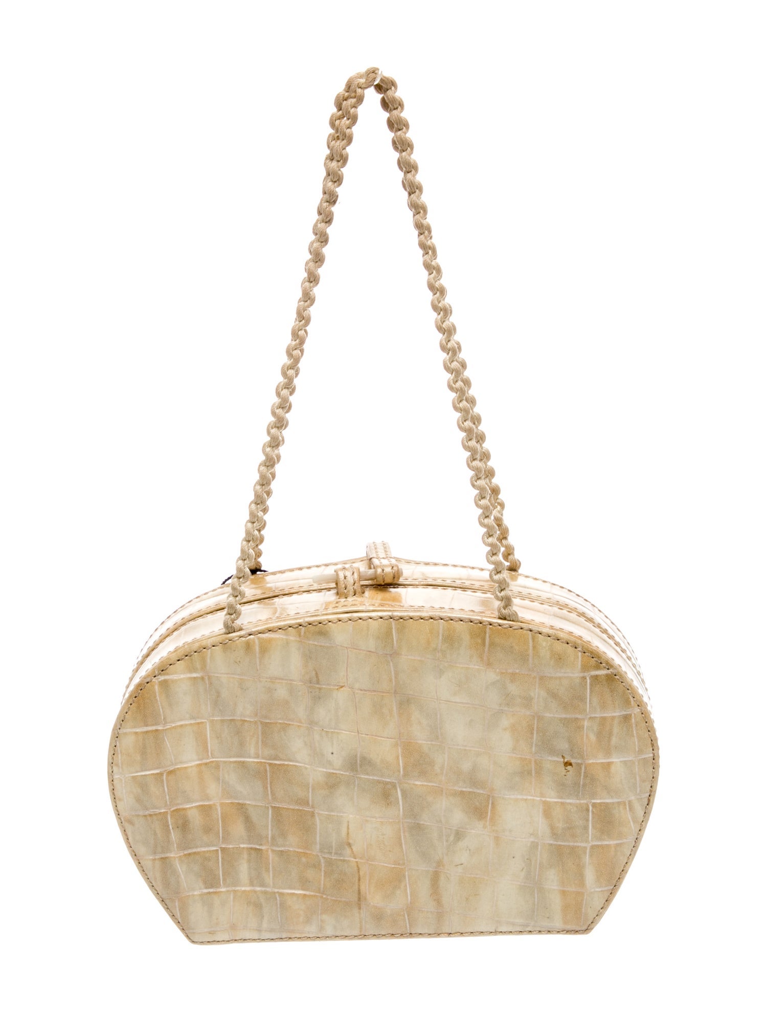 Giorgio Armani Embossed Leather Top Handle Bag