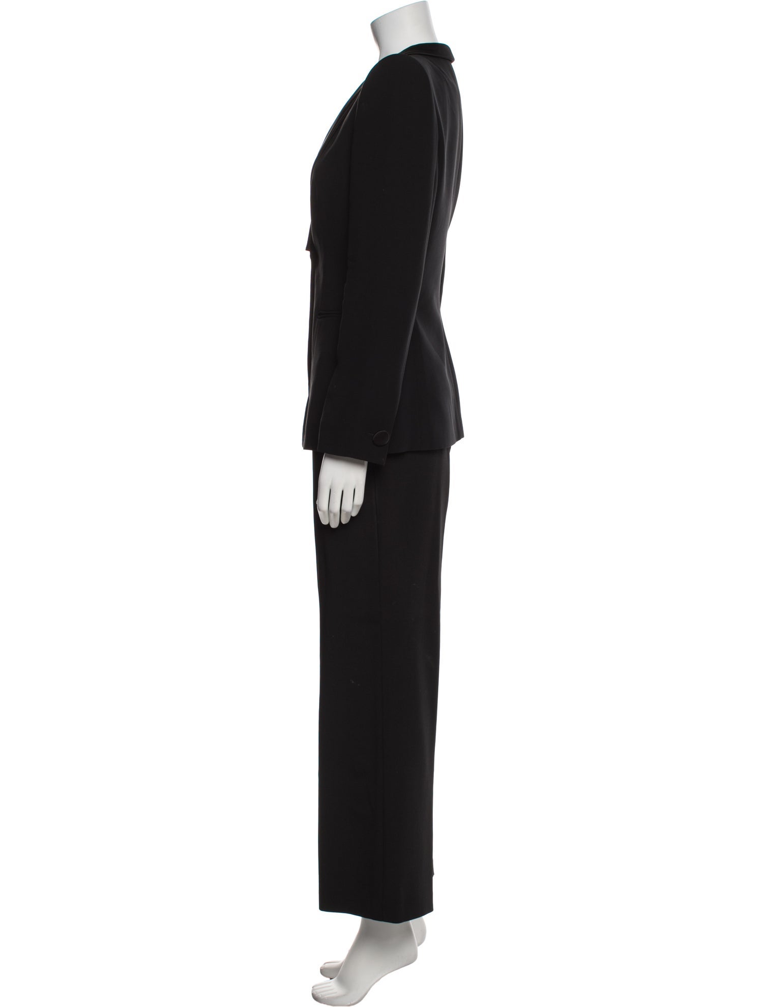 Giorgio Armani Virgin Wool Ruffle Embellishment Pantsuit