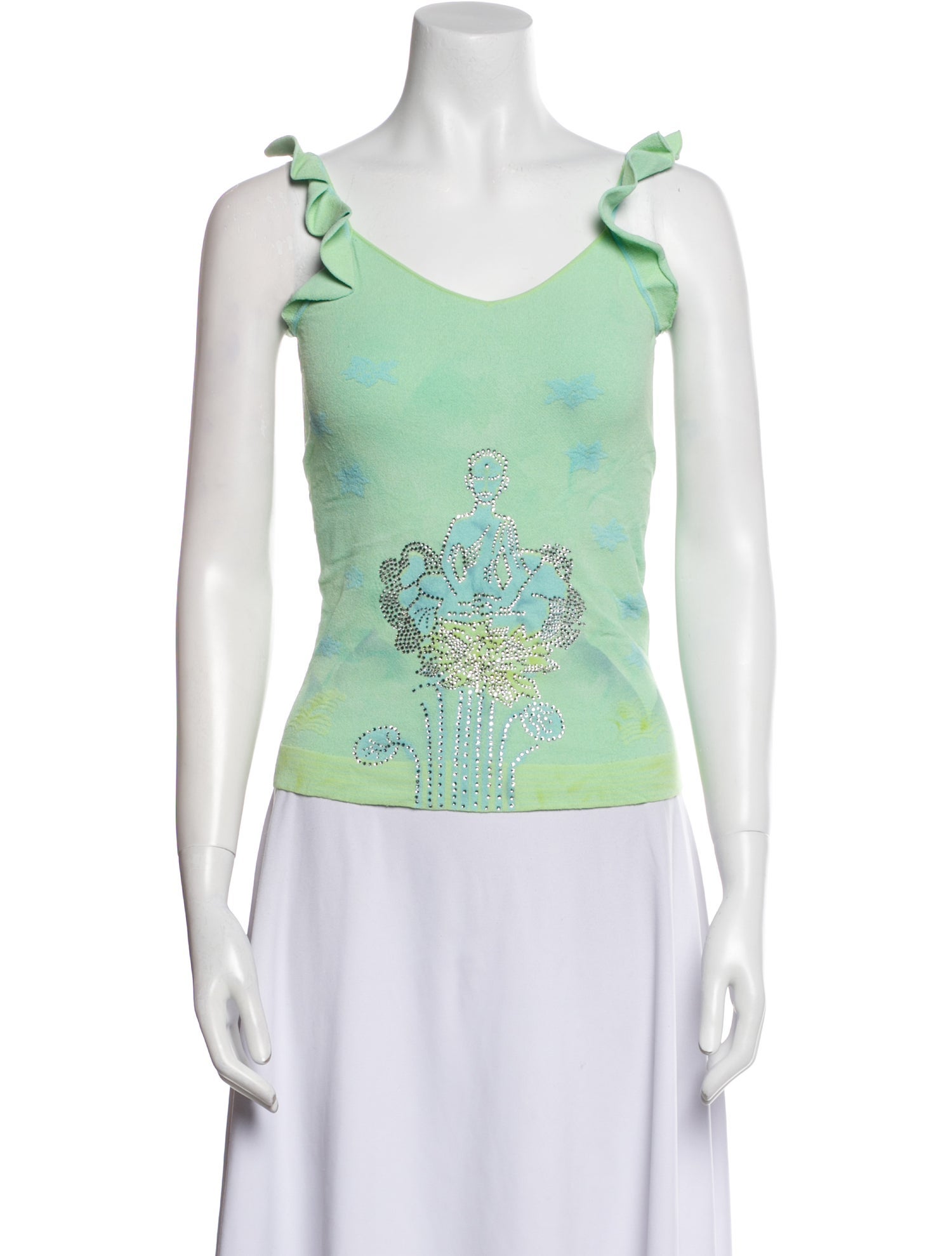 Giorgio Armani Floral Print Scoop Neck Top