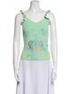 Giorgio Armani Floral Print Scoop Neck Top