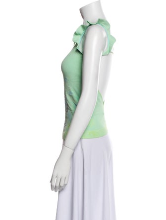 Giorgio Armani Floral Print Scoop Neck Top