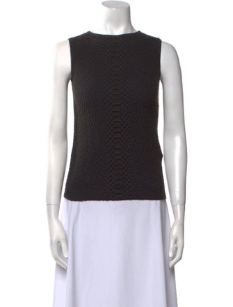 Giorgio Armani Bateau Neckline Sleeveless Top