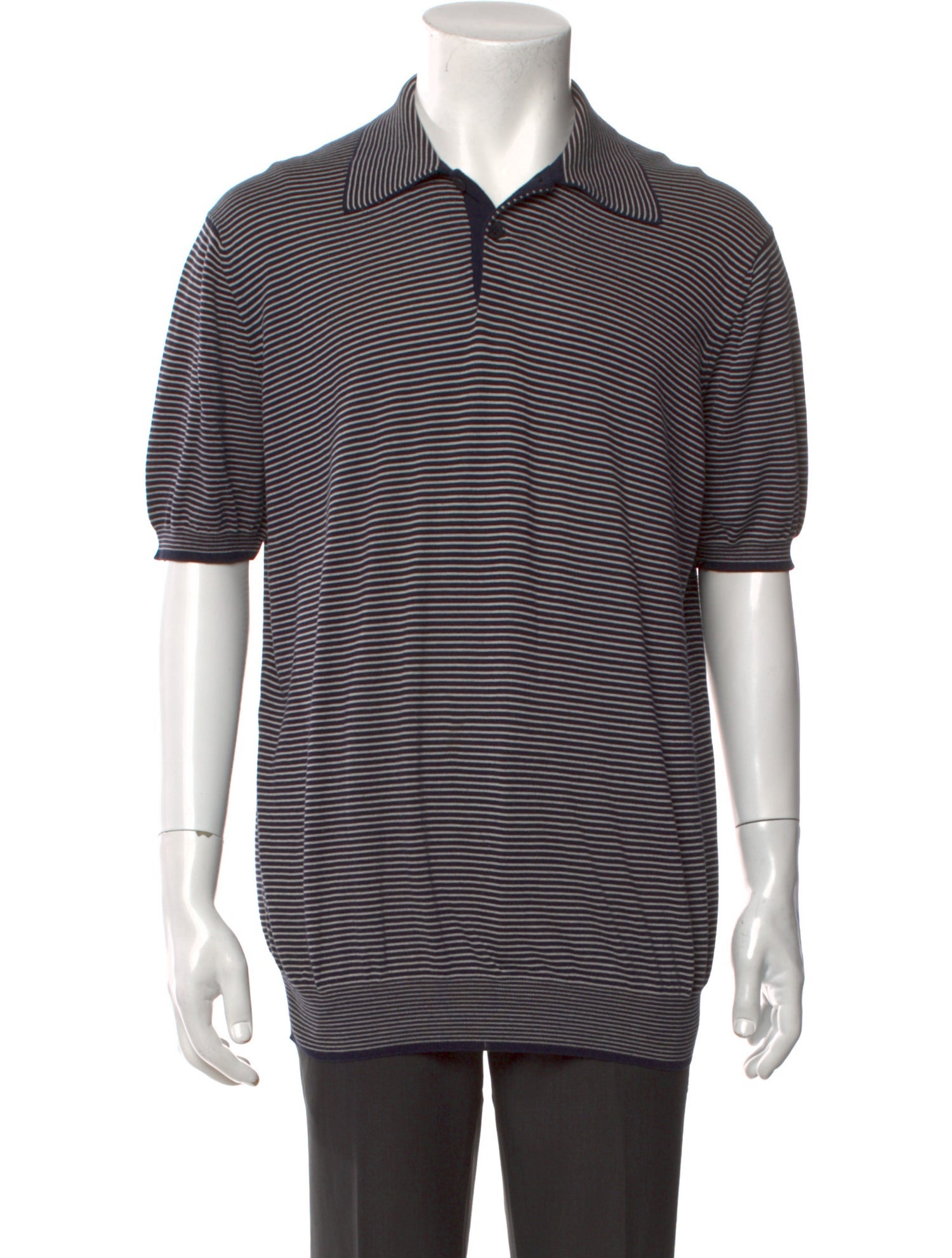 Giorgio Armani Striped Collar Polo Shirt
