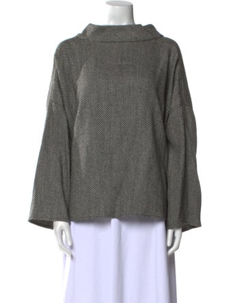 Giorgio Armani Wool Mock Neck Sweatshirt