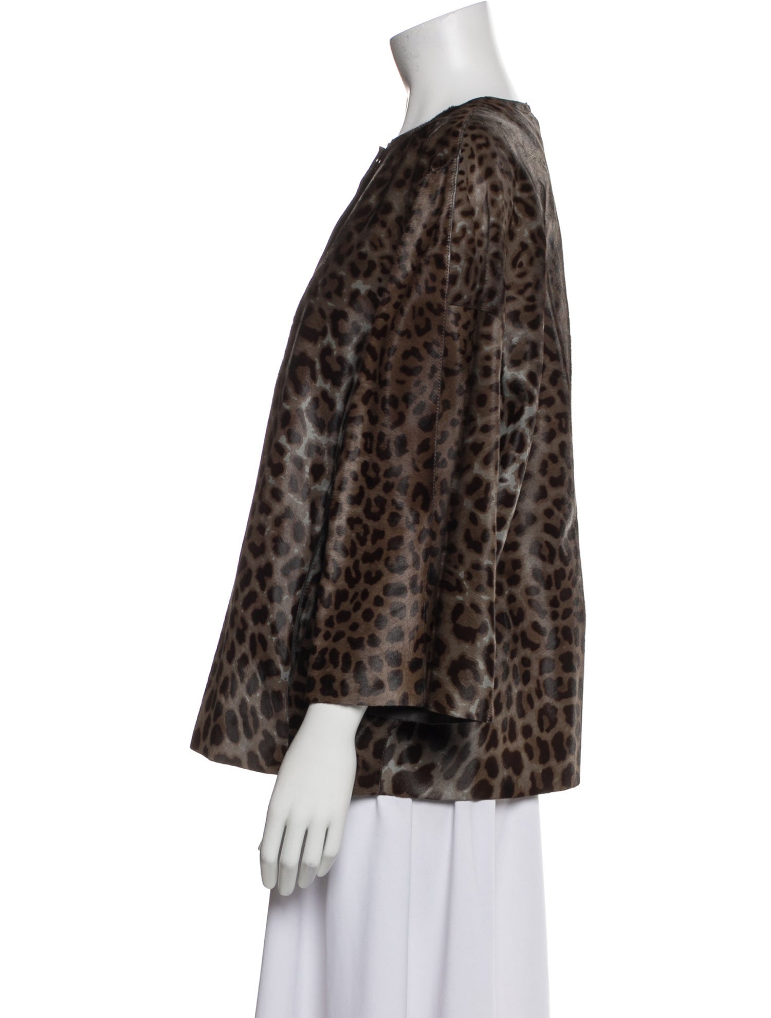 Giorgio Armani Calf Hair Animal Print Fur Coat w/ Tags
