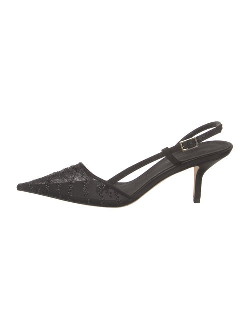 Giorgio Armani Suede Crystal Embellishments Slingback Pumps