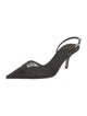 Giorgio Armani Suede Crystal Embellishments Slingback Pumps