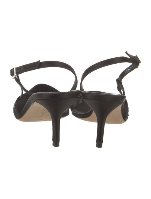 Giorgio Armani Suede Crystal Embellishments Slingback Pumps