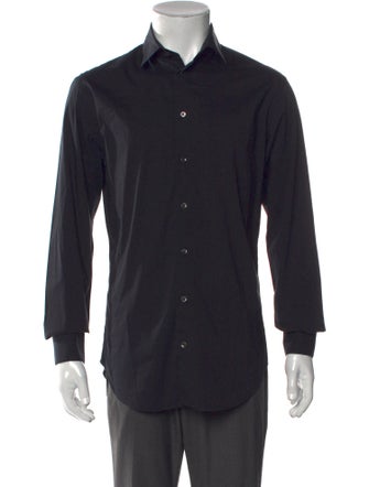 Giorgio Armani V-Neck Long Sleeve Polo Shirt