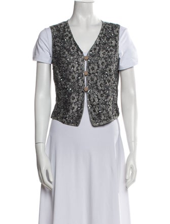 Giorgio Armani Printed V-Neck Crop Top