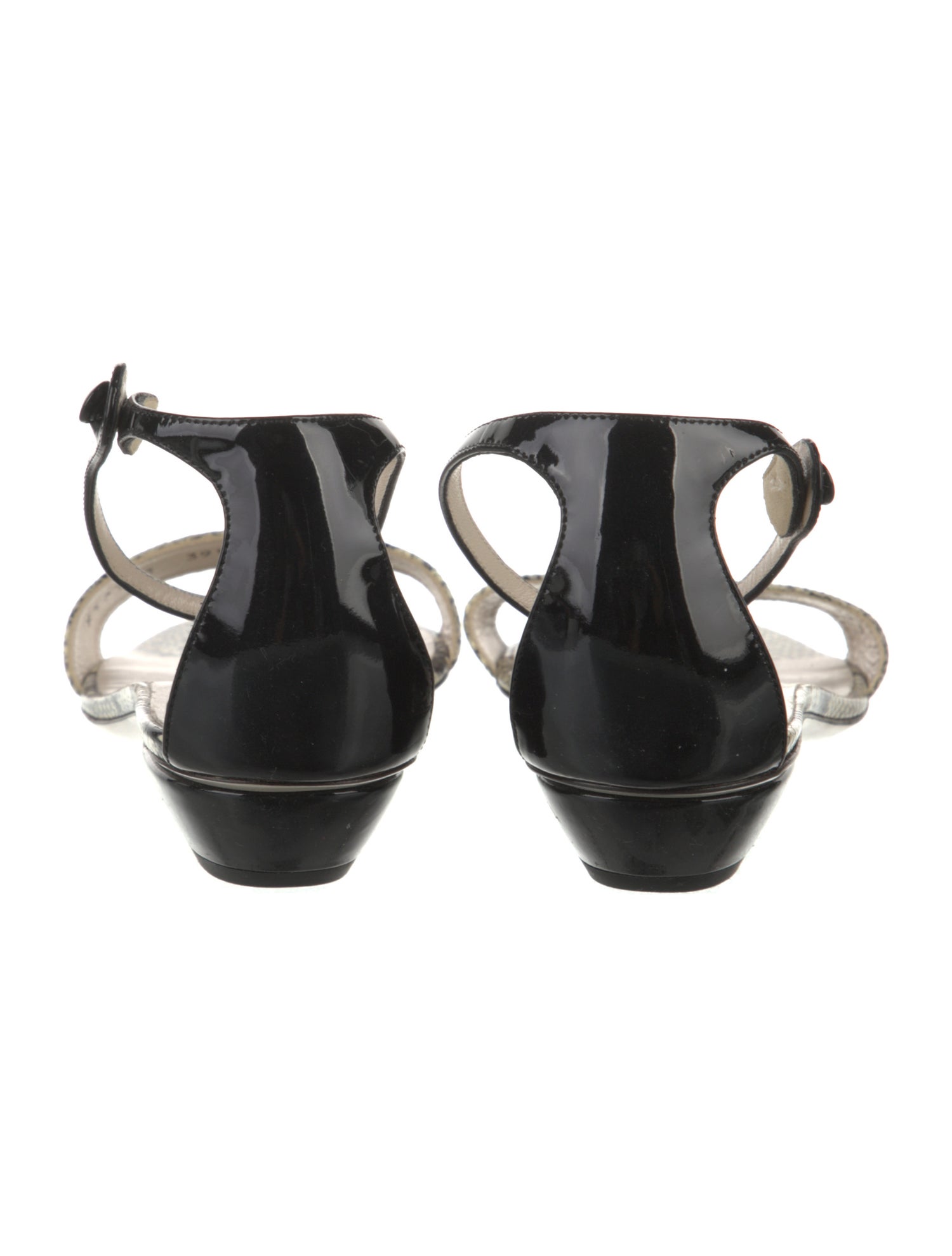 Giorgio Armani Embossed Leather Animal Print Sandals