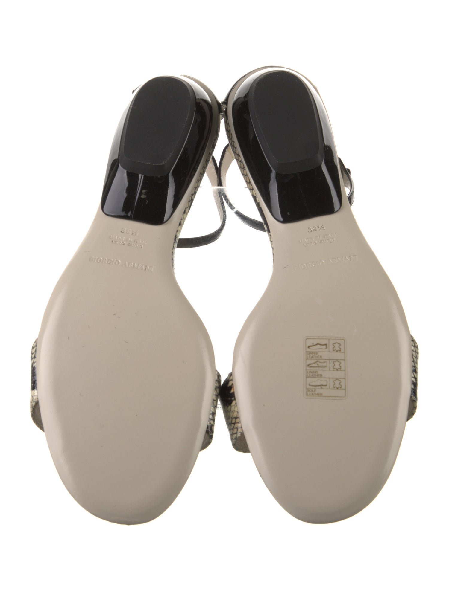 Giorgio Armani Embossed Leather Animal Print Sandals