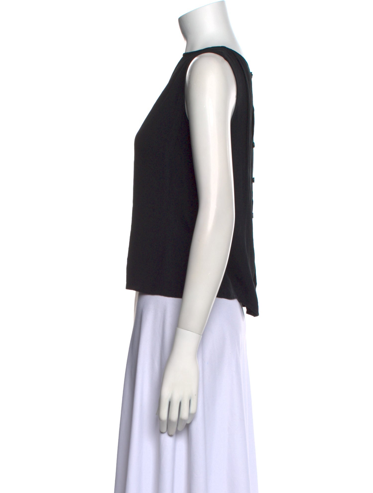 Giorgio Armani Silk Bateau Neckline Crop Top