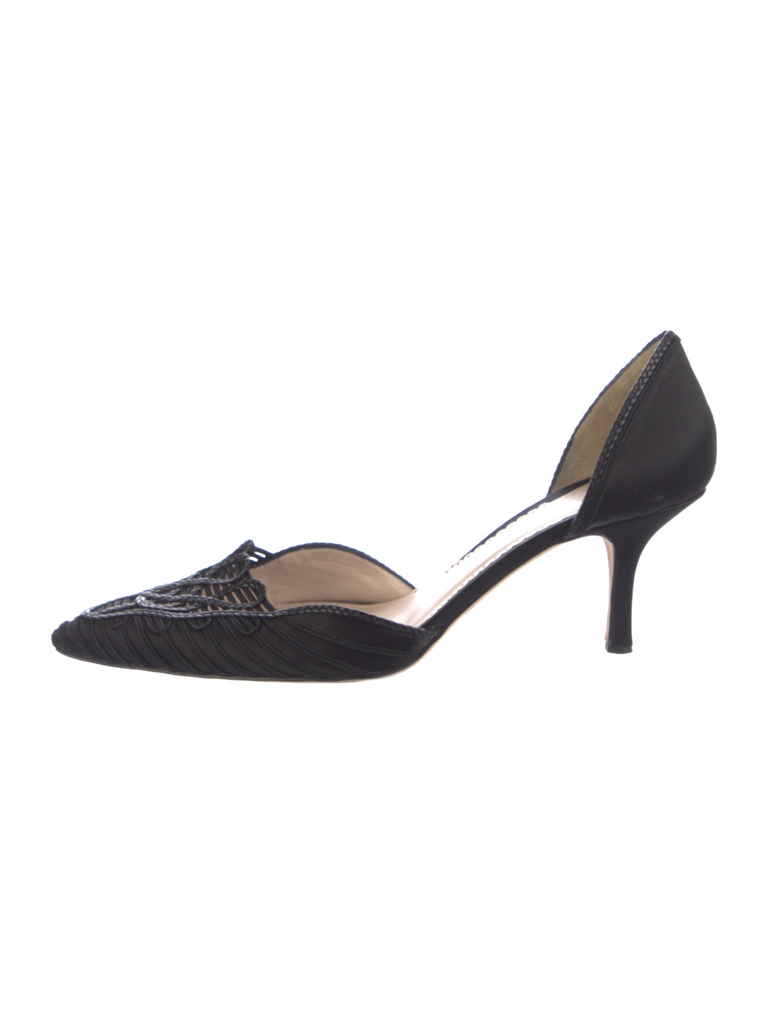 Giorgio Armani Satin Braided Accents D'Orsay Pumps