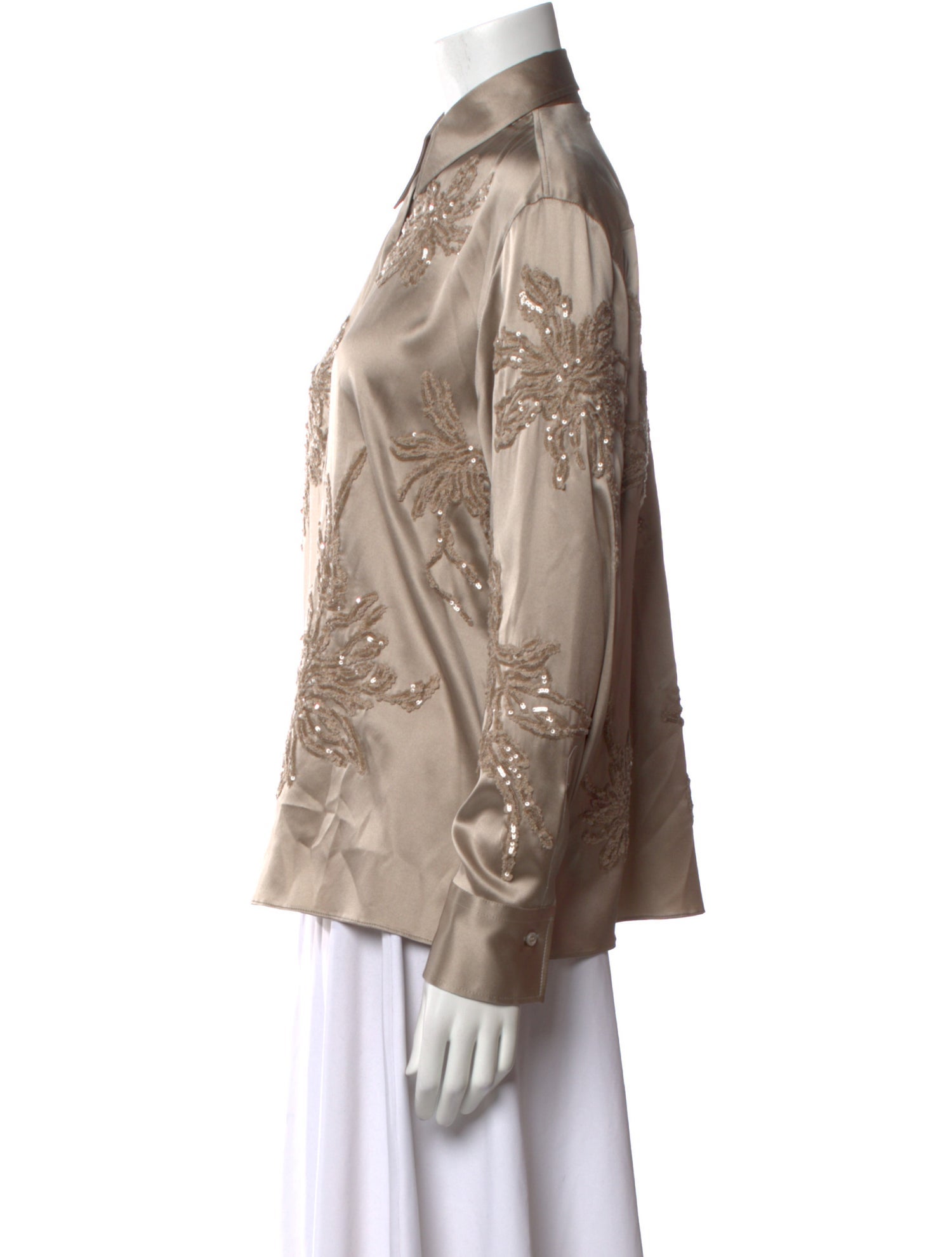 Giorgio Armani Printed Long Sleeve Button-Up Top