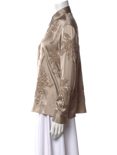 Giorgio Armani Printed Long Sleeve Button-Up Top