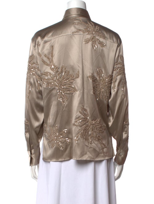 Giorgio Armani Printed Long Sleeve Button-Up Top