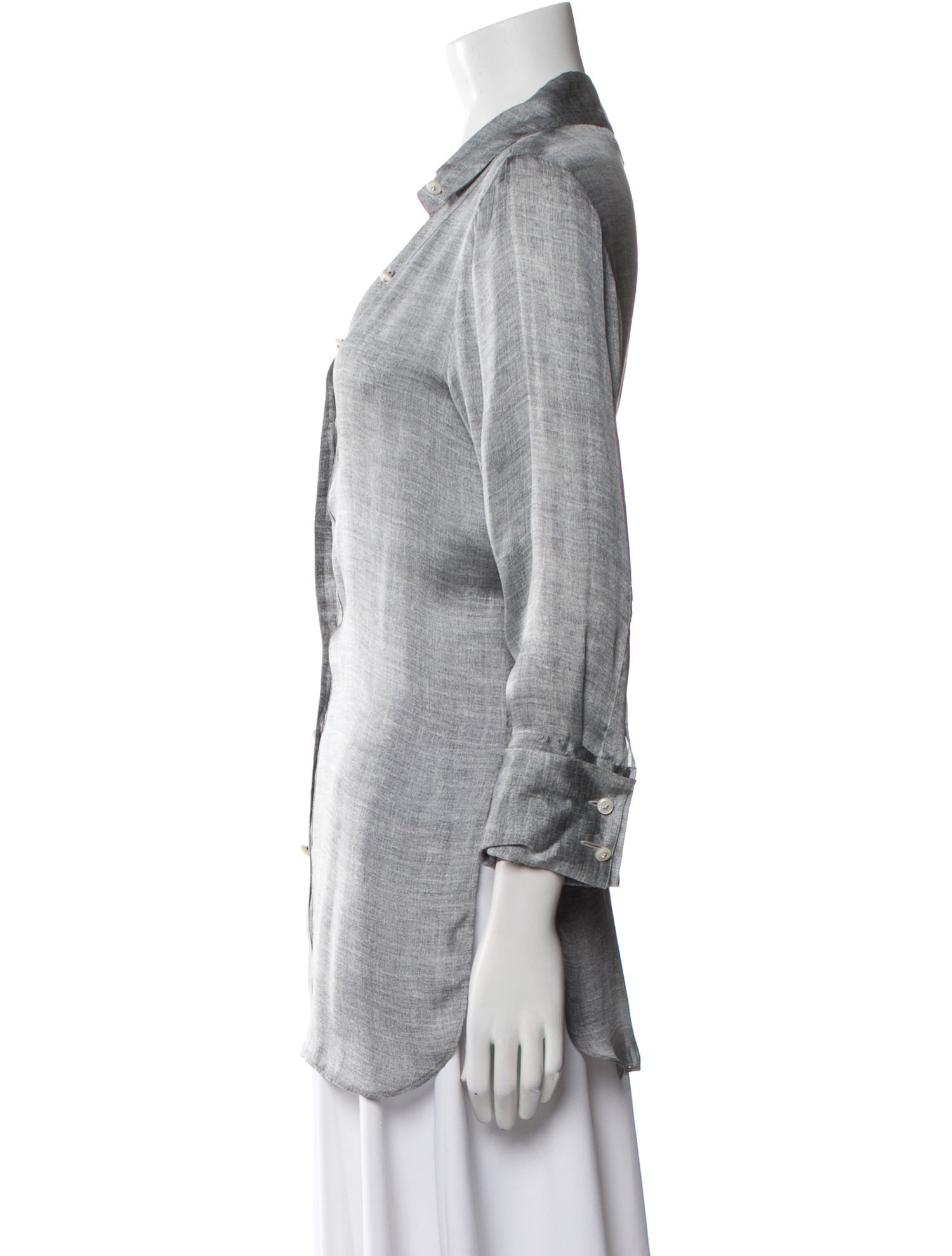 Giorgio Armani Long Sleeve Button-Up Top